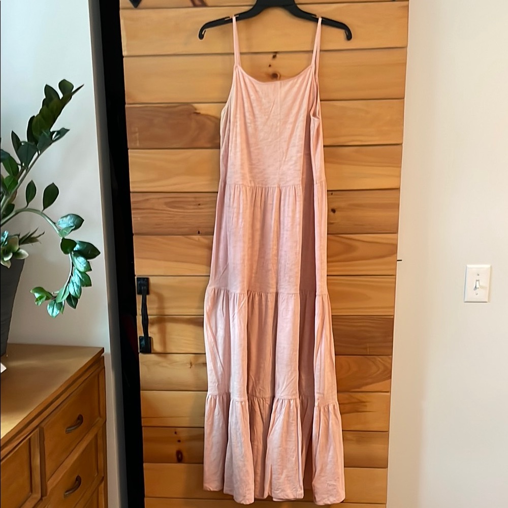 GAP Pink Ruffled Maxi Sundress